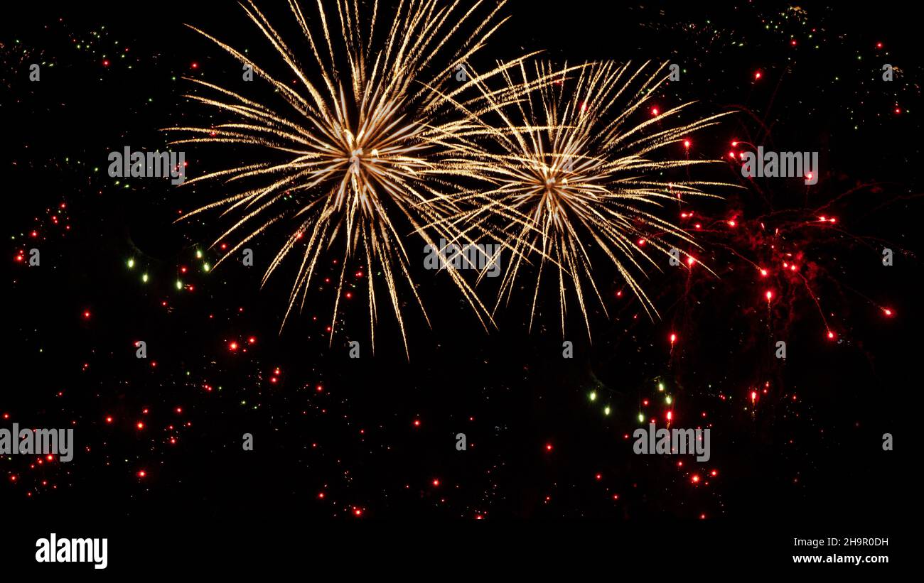 feu d'artifice coloré du nouvel an Banque D'Images