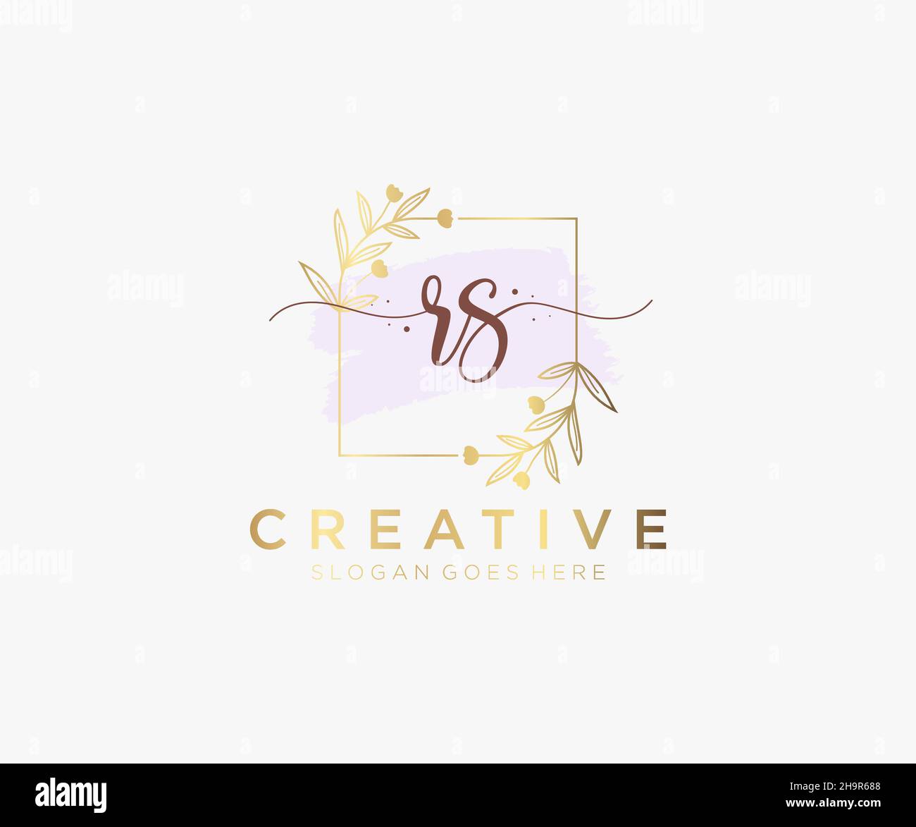 Logo RS féminin.Utilisable pour les logos nature, salon, Spa, cosmétique et Beauté.Elément de modèle de logo Flat Vector. Illustration de Vecteur