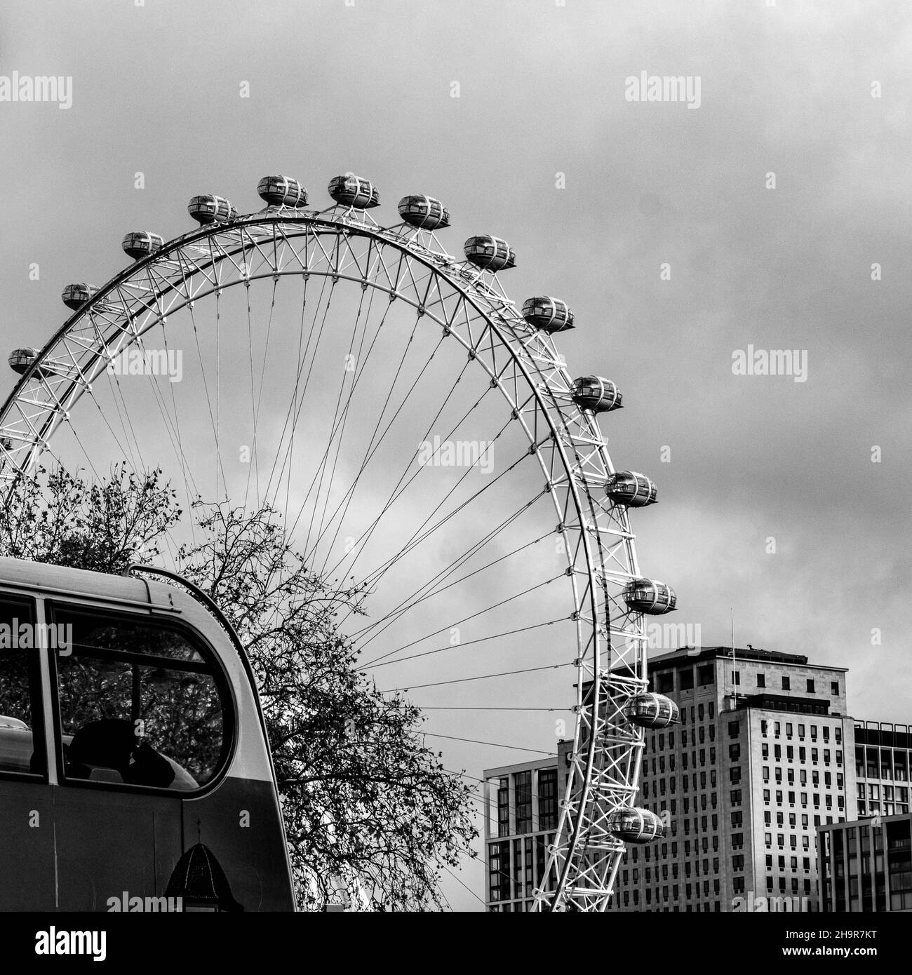 Centre de Londres Royaume-Uni novembre 21 2021, London Eye ou Millenium Wheel South Bank London Tourist attraction No People Banque D'Images