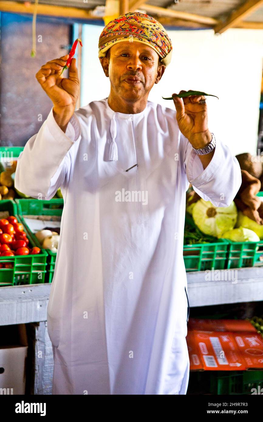 Paradis des fruits et légumes tropicaux, Salalah, Salalah, Dhofar, Oman Banque D'Images