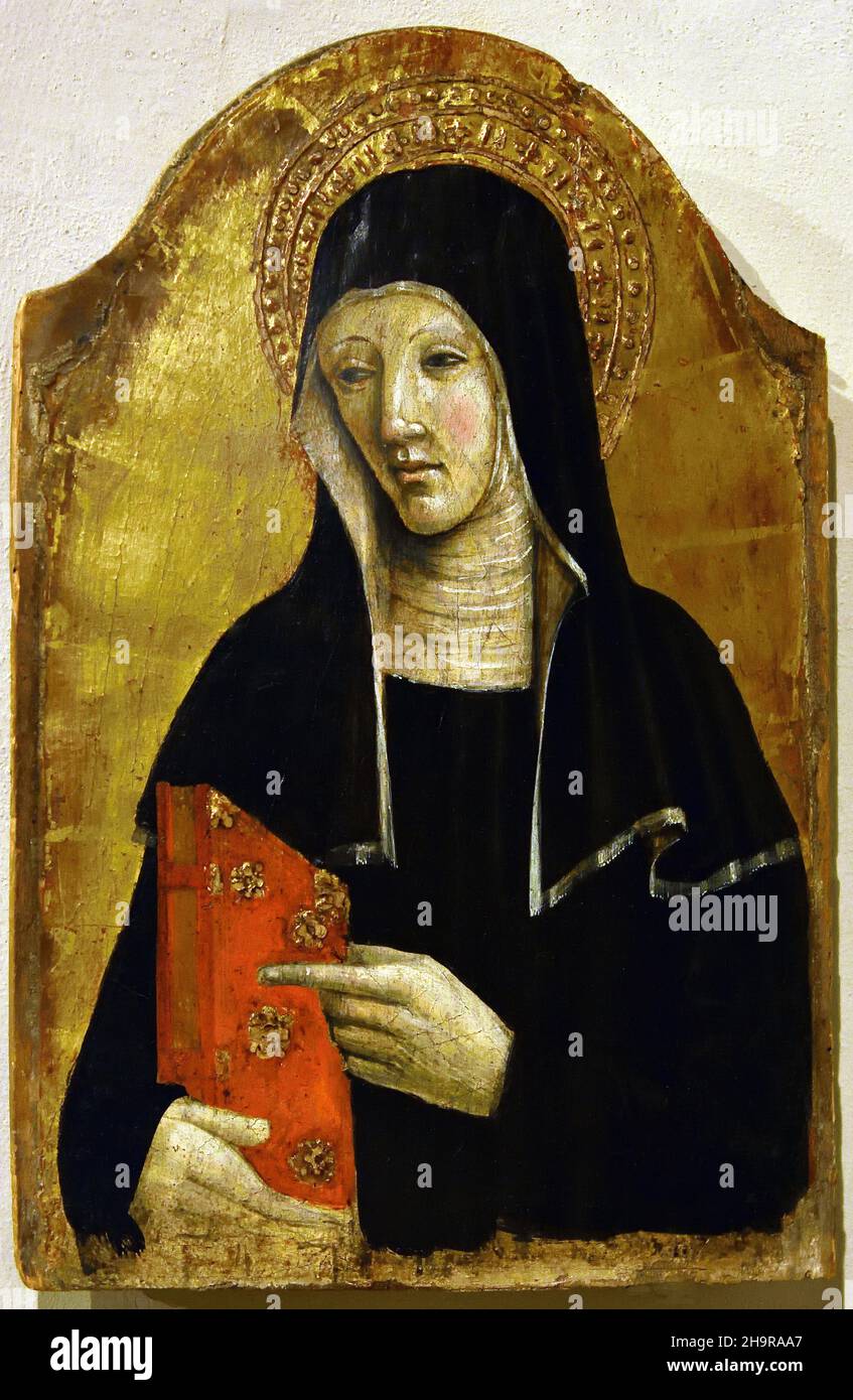 St Monica 1498 par Maestro di Andriola de Barrachis - Maître de Andriola de Barrachis 15th Century, Italie, Italien. Banque D'Images