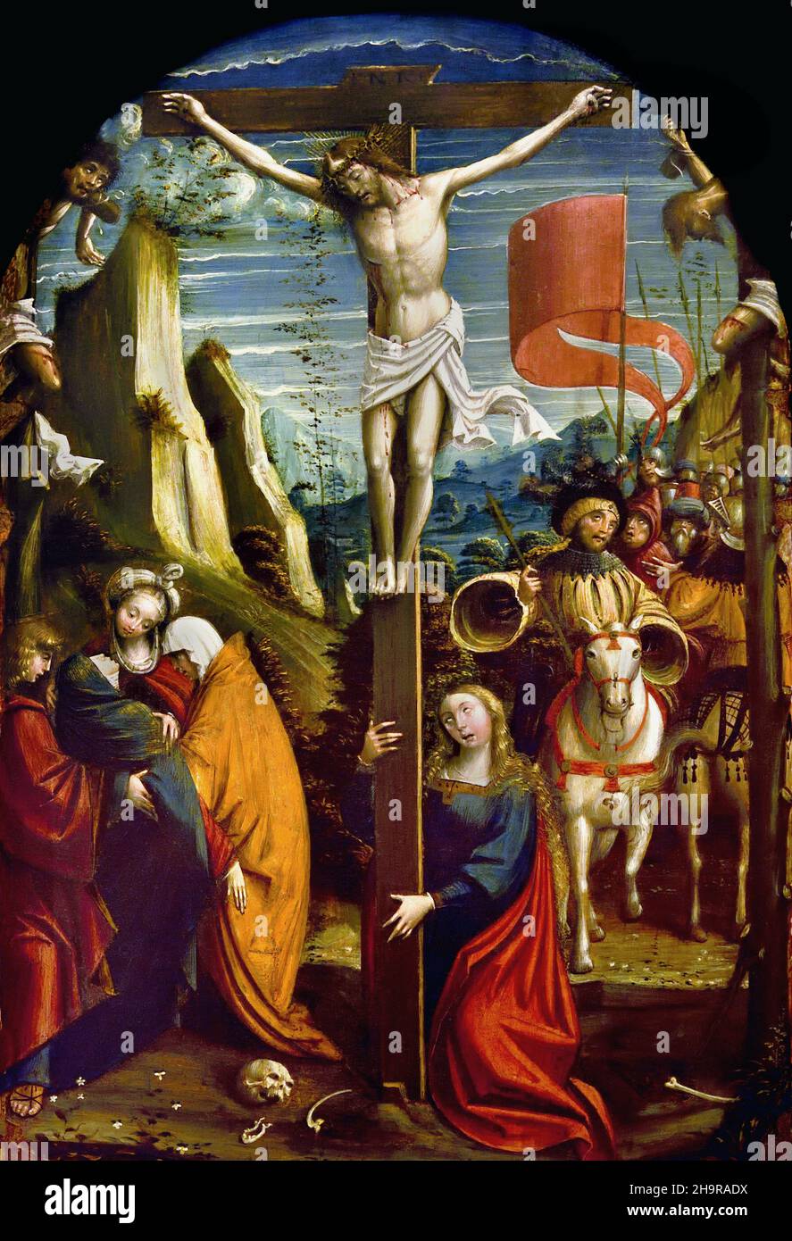 Defendente Ferrari (1480/85-1540) - Crucifixion, 1518-23, Italie, Italien. Banque D'Images