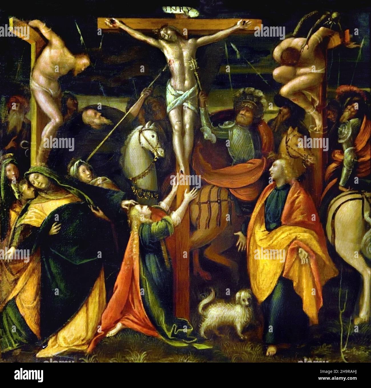 Bernardino Lanino (1528-81) - Crucifixion, 16th siècle Italie, Italien. Banque D'Images