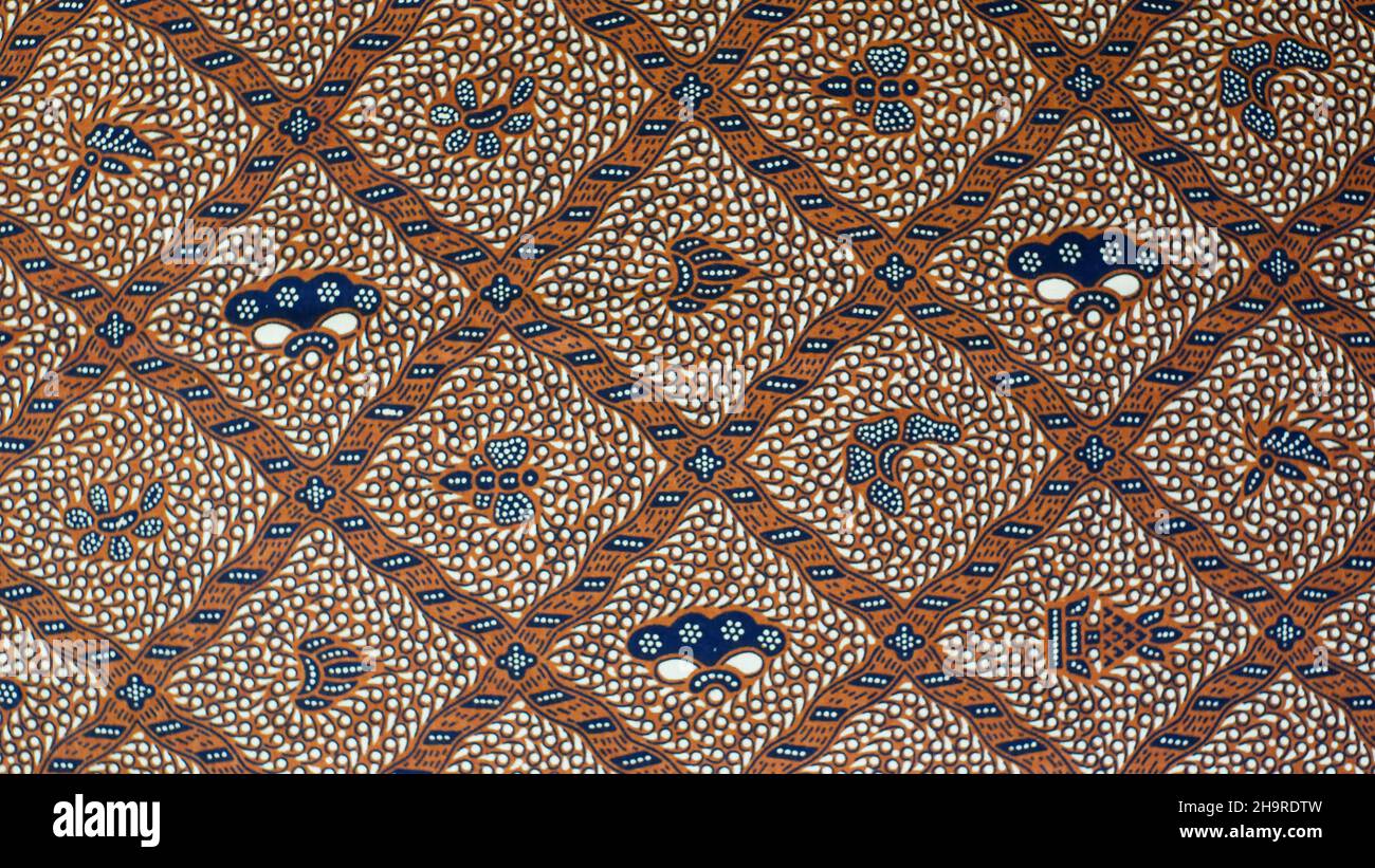 Texture batik locale, culture indonésienne reconnue par l'UNESCO pour le patrimoine humanitaire de la culture orale et intangible. Banque D'Images