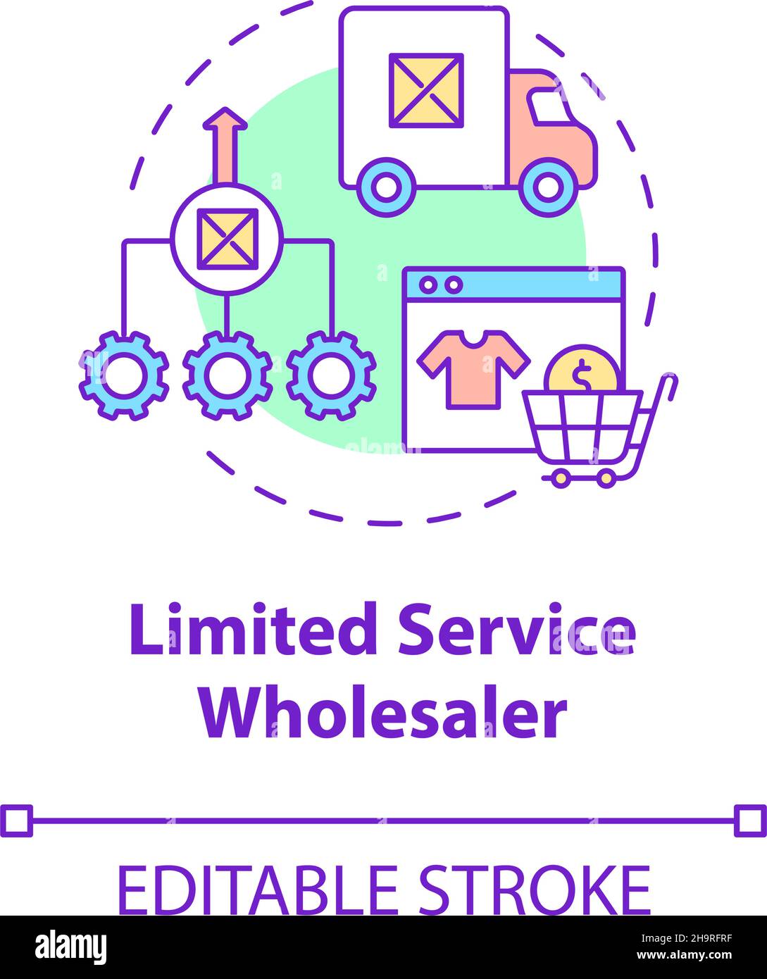 Icône de concept de grossiste de service limité Illustration de Vecteur