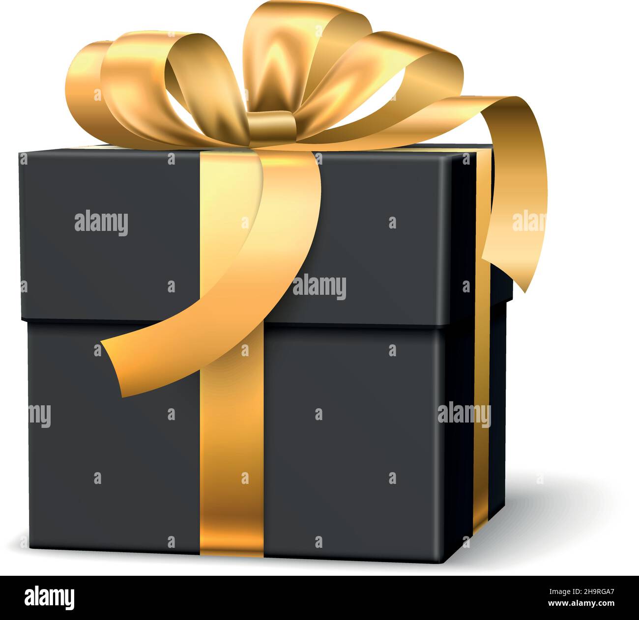 Boîte cadeau de luxe avec emballage en papier foncé et noeud en ruban doré  Image Vectorielle Stock - Alamy