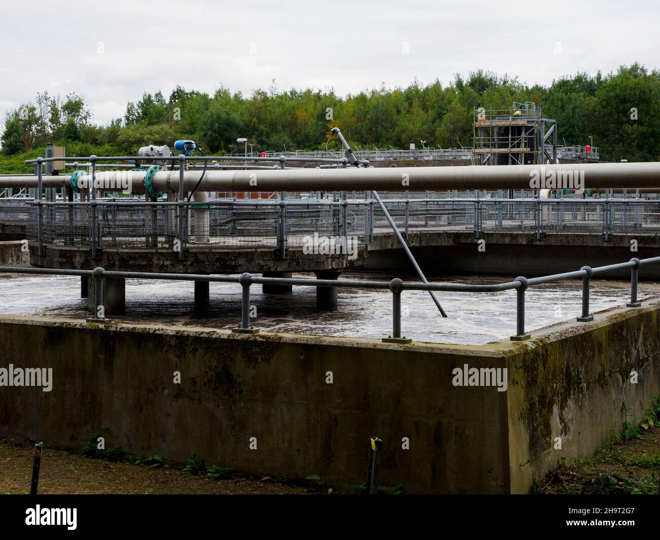 South West Water’s Plympton Wastewater Treatment Works, Plymouth, Devon, Royaume-Uni Banque D'Images