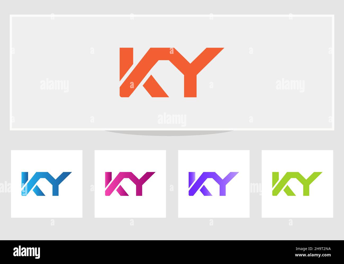 Original KY logo unique, attrayant et créatif moderne.Vecteur de logo KY.Logo KY minimaliste Illustration de Vecteur
