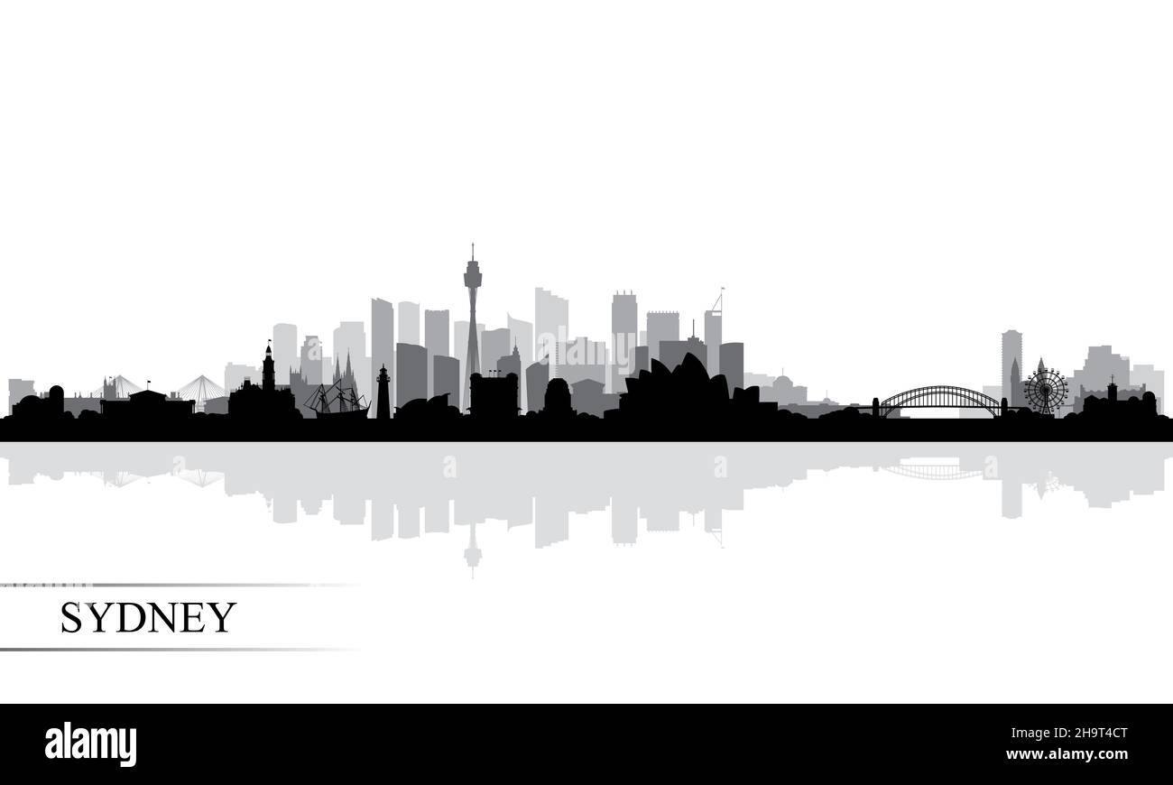 Arrière-plan de la silhouette de Sydney, illustration vectorielle Banque D'Images