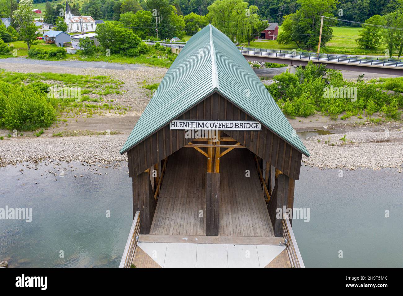 Pont couvert de Blenheim, Blenheim, NY 12131 Banque D'Images