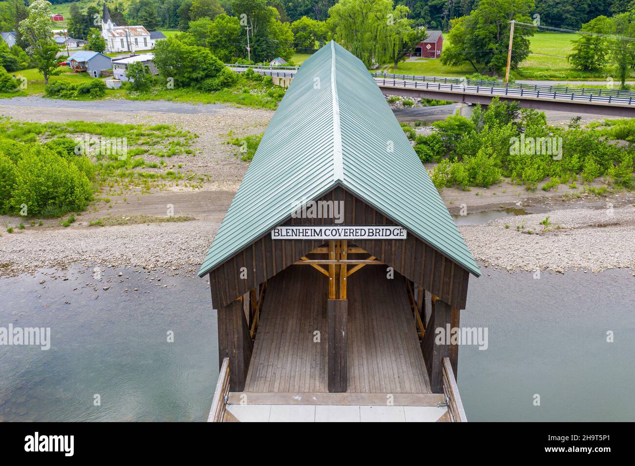 Pont couvert de Blenheim, Blenheim, NY 12131 Banque D'Images