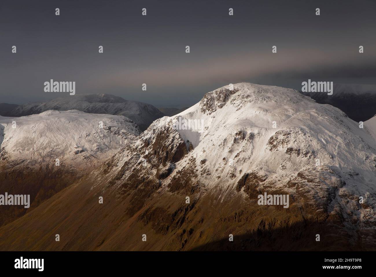 Great Gable et Kirk sont tombés au coucher du soleil dans le district des lacs anglais Banque D'Images