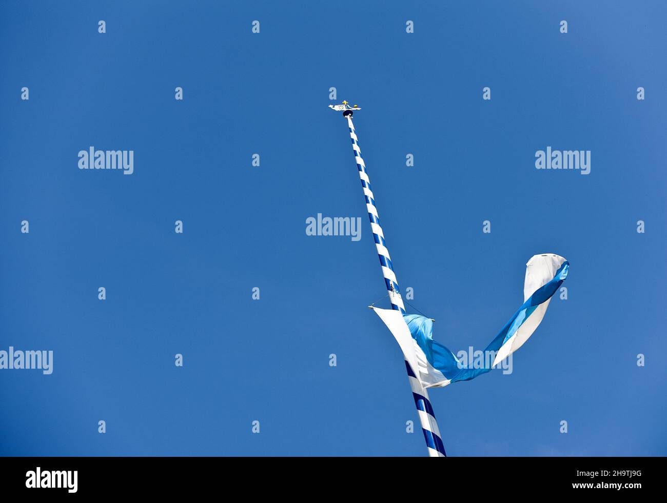 Drapeau bavarois en Berne, Allemagne, Bavière Banque D'Images