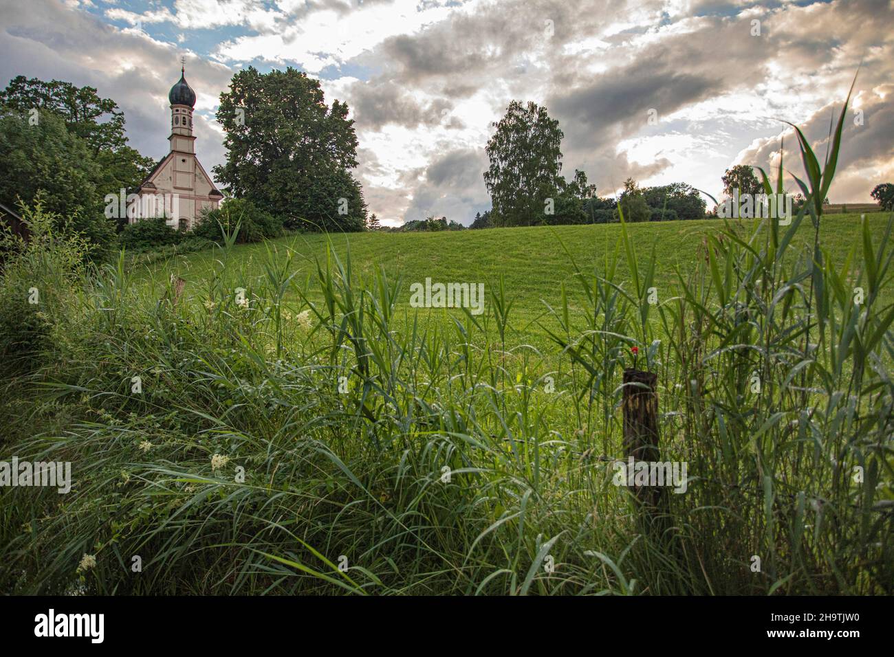 église des Murnauer Moos, Allemagne, Bavière, Oberbayern, haute-Bavière Banque D'Images