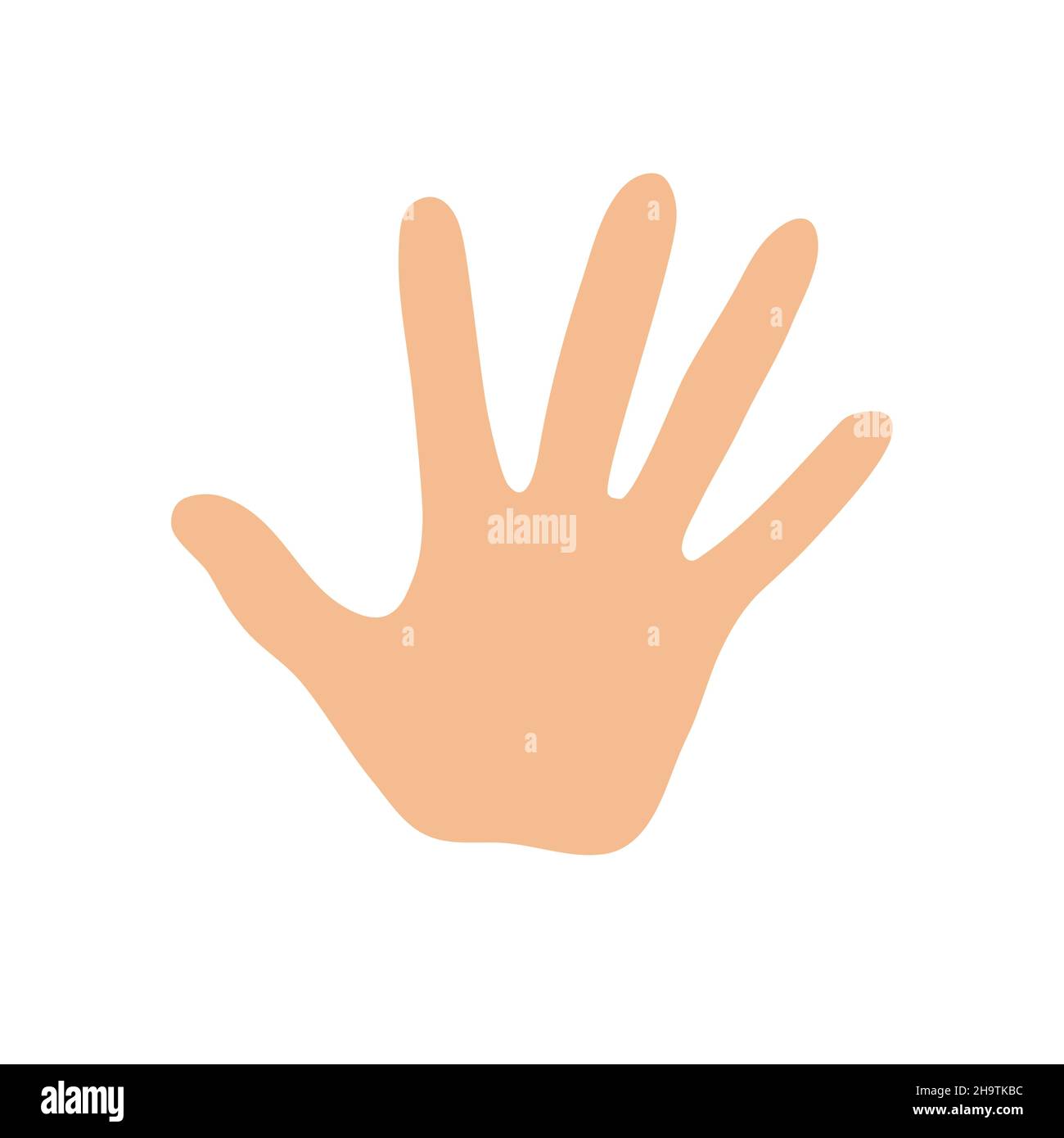Silhouette de paume de main.Mouvement de bienvenue avec les doigts  écartés.Bonjour ou stop.Illustration vectorielle de couleur plate Image  Vectorielle Stock - Alamy