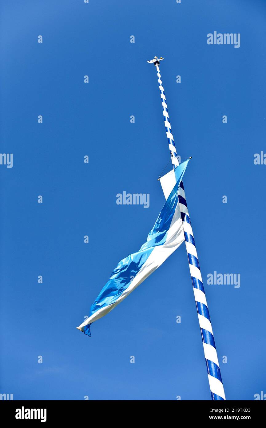 Drapeau bavarois en Berne, Allemagne, Bavière Banque D'Images