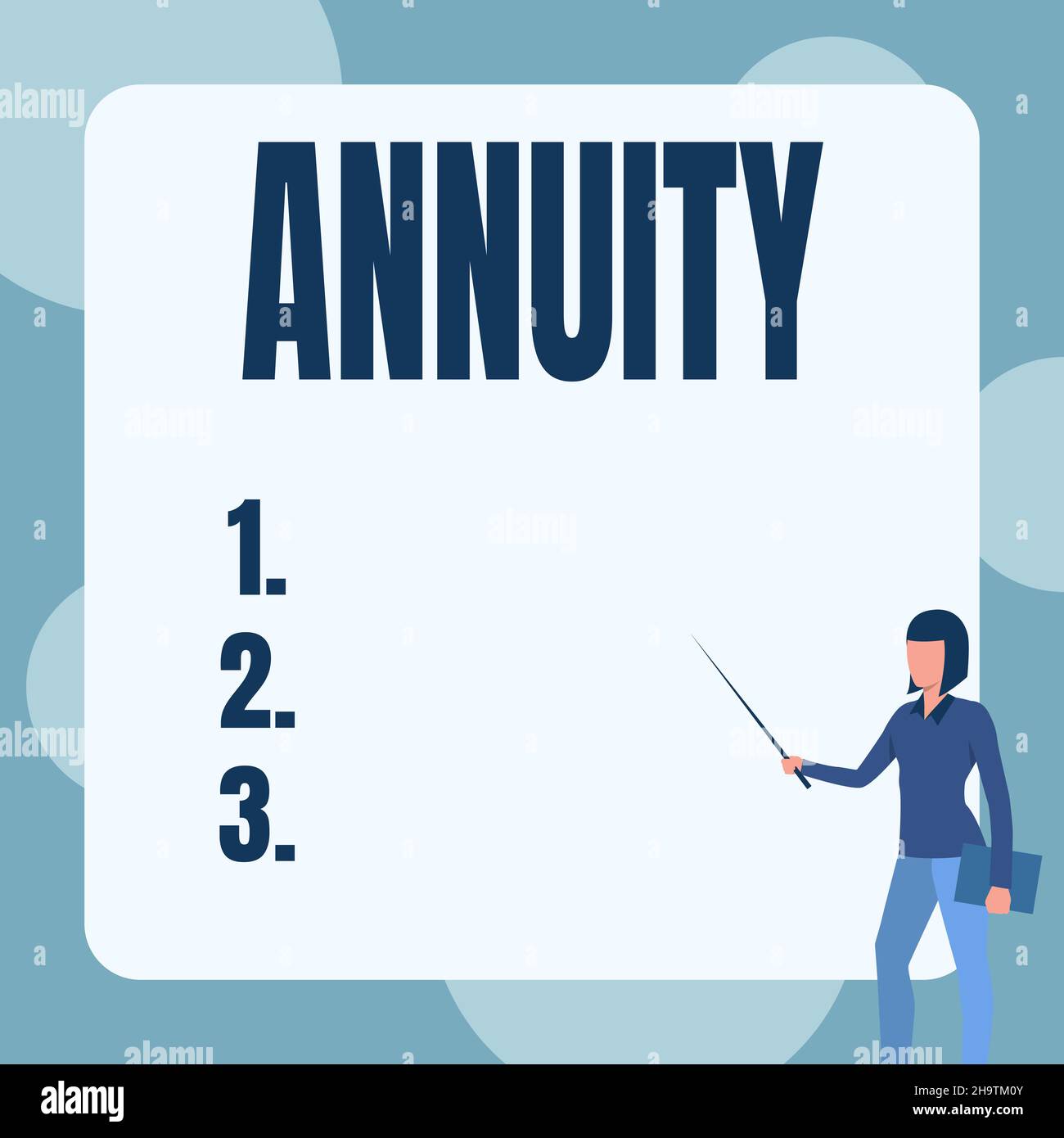 Inspiration montrant le signe de l'annuité.Business vitrine fixe somme d'argent payé à quelqu'un chaque année série de paiements Lady Standing Holding Notebook Banque D'Images