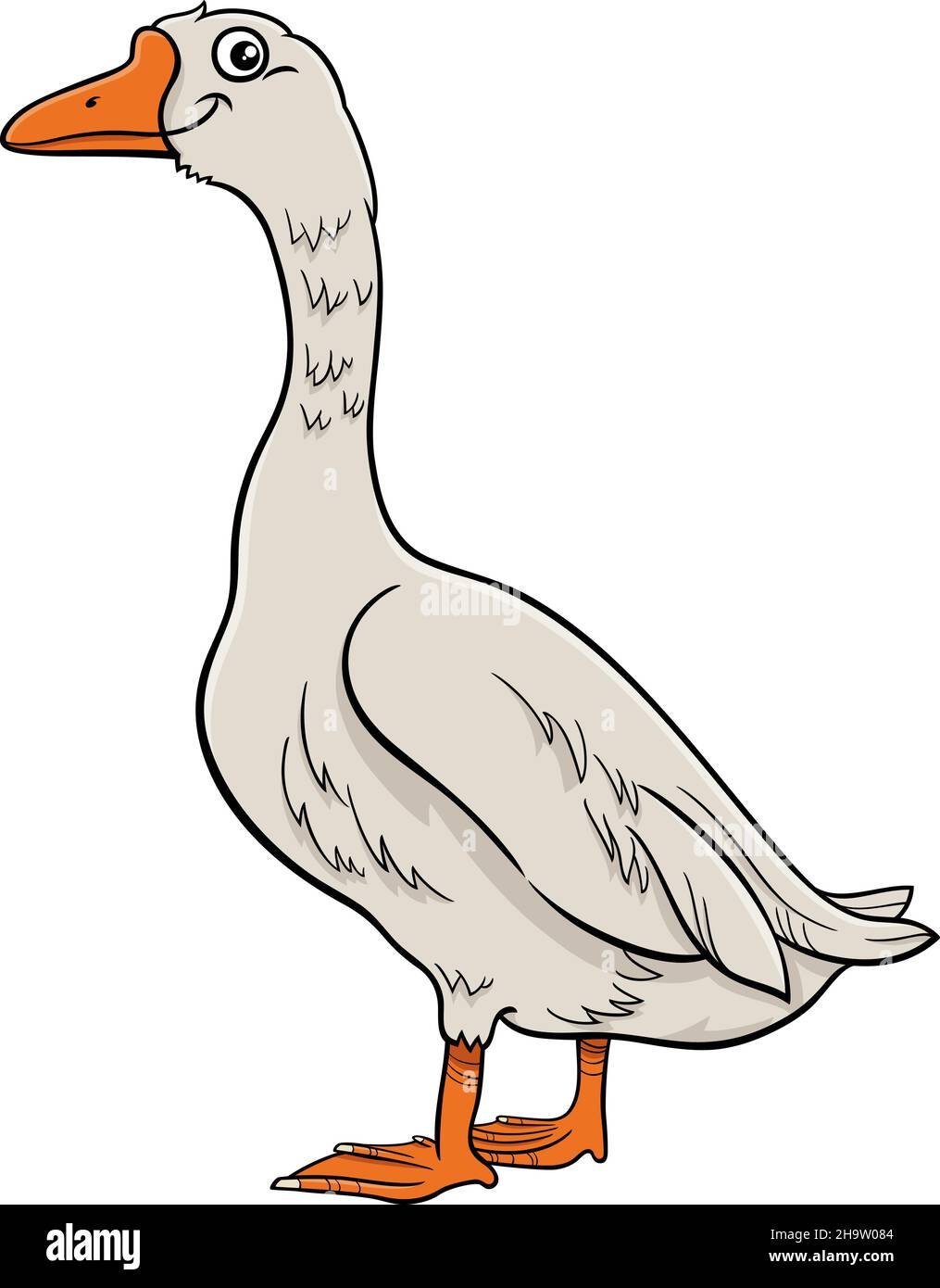 Illustration de dessin animé du caractère animal de ferme d'oiseau d'oie Illustration de Vecteur