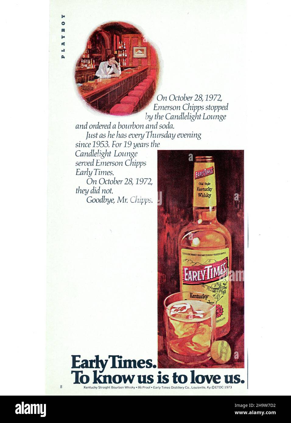 Vintage décembre 1973 'Playboy Magazine' publicité, Etats-Unis Banque D'Images