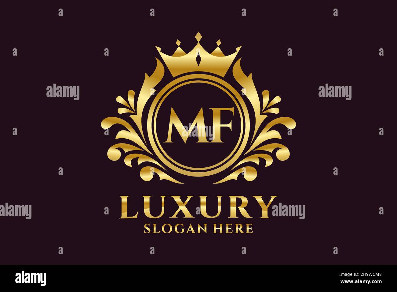 Modèle de logo MF lettre Royal Luxury en illustration vectorielle pour les projets de marque de luxe et autres illustrations vectorielles. Illustration de Vecteur