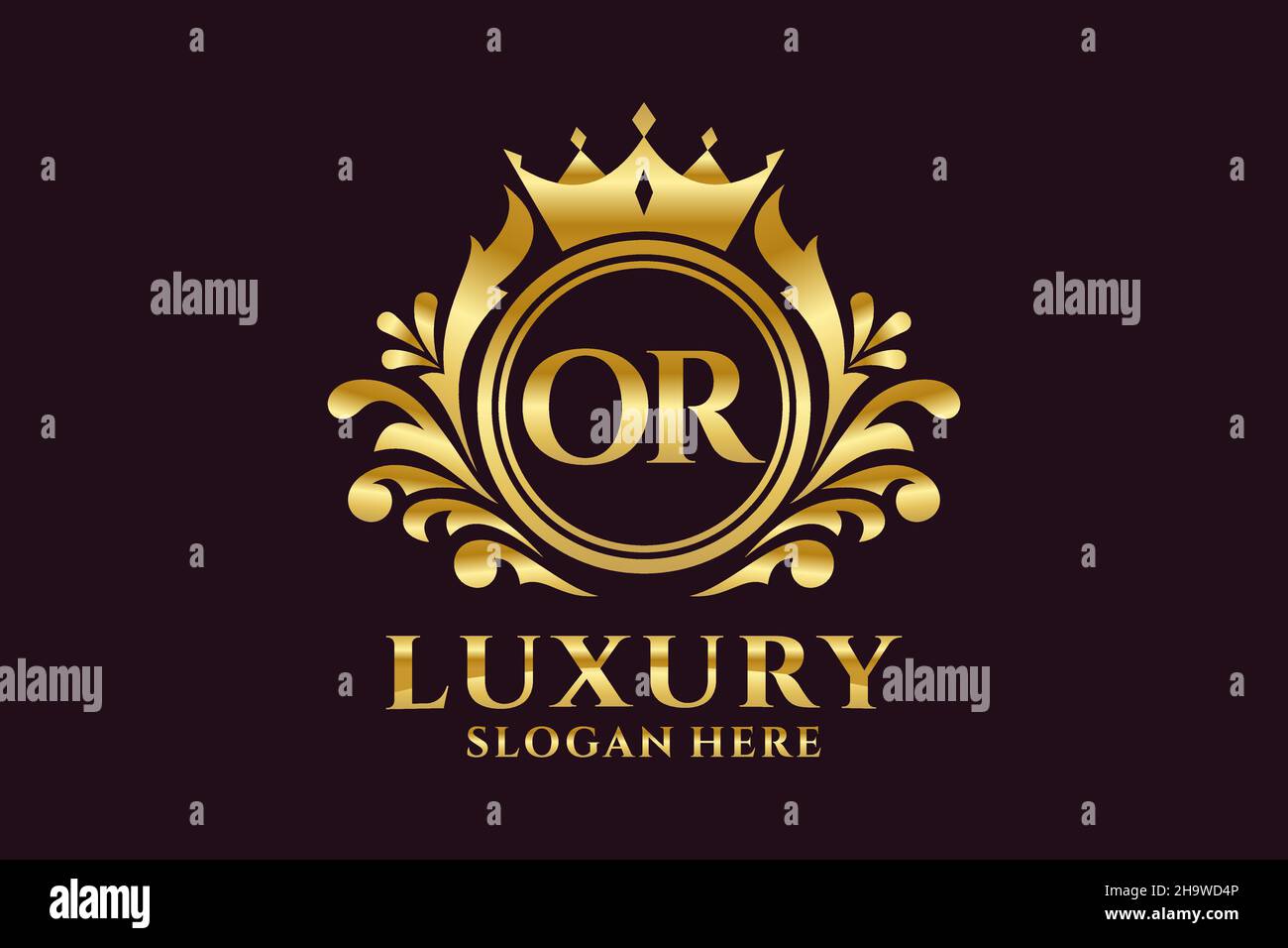 OU le modèle de logo Letter Royal Luxury dans une illustration vectorielle pour les projets de marque de luxe et autres illustrations vectorielles. Illustration de Vecteur