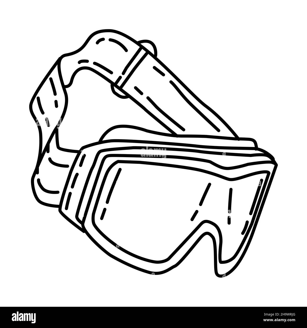 Lunettes de combat marine fait partie des équipements militaires et de corps de marine ensemble d'icônes dessinées à la main Vector Illustration de Vecteur