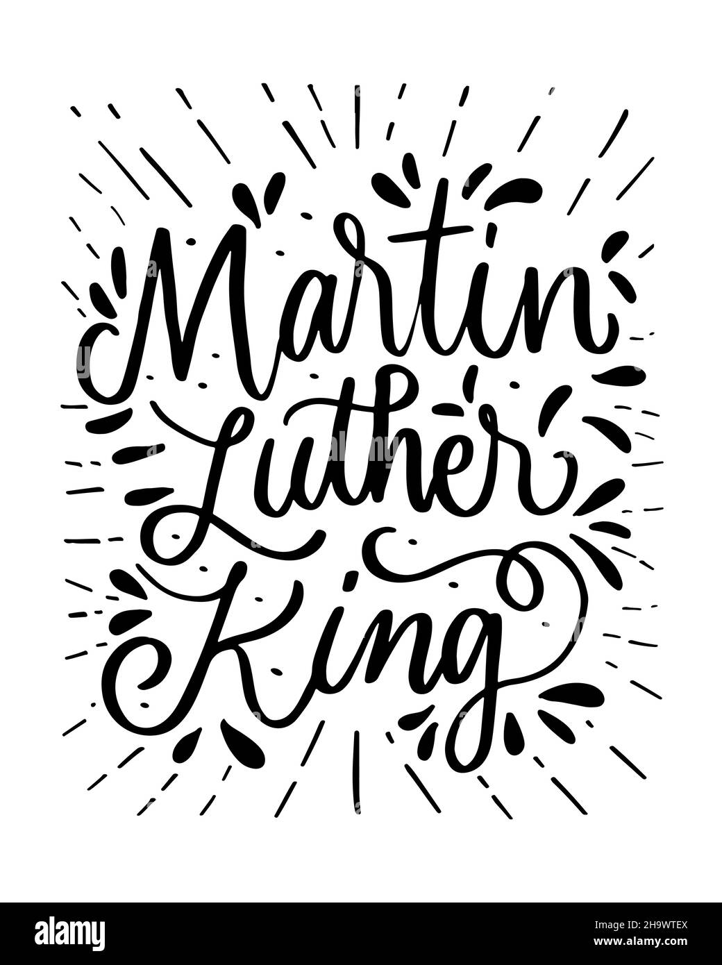 martin luther King lettrage à la main pour célébrer le jour de la MLK. martin luther King typographie, bannière, affiche. Conception à vecteur isolé Illustration de Vecteur