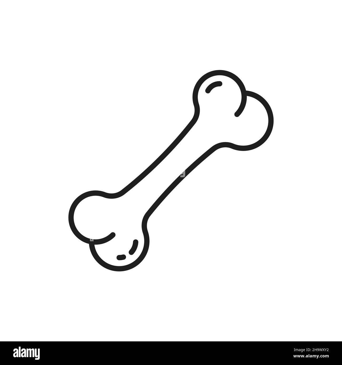 Icône de ligne mince isolée de jouet d'os de chien.Jouet ludique à mâcher Vector pour animaux canins, alimentation croquante.Les animaux de compagnie traitent, biscuit pour les chiots, sain e Illustration de Vecteur
