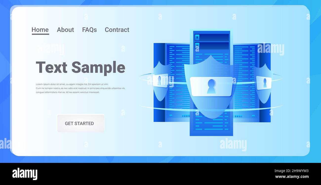 protection du serveur de base de données confidentialité big data concept de sécurité copie horizontale espace Illustration de Vecteur