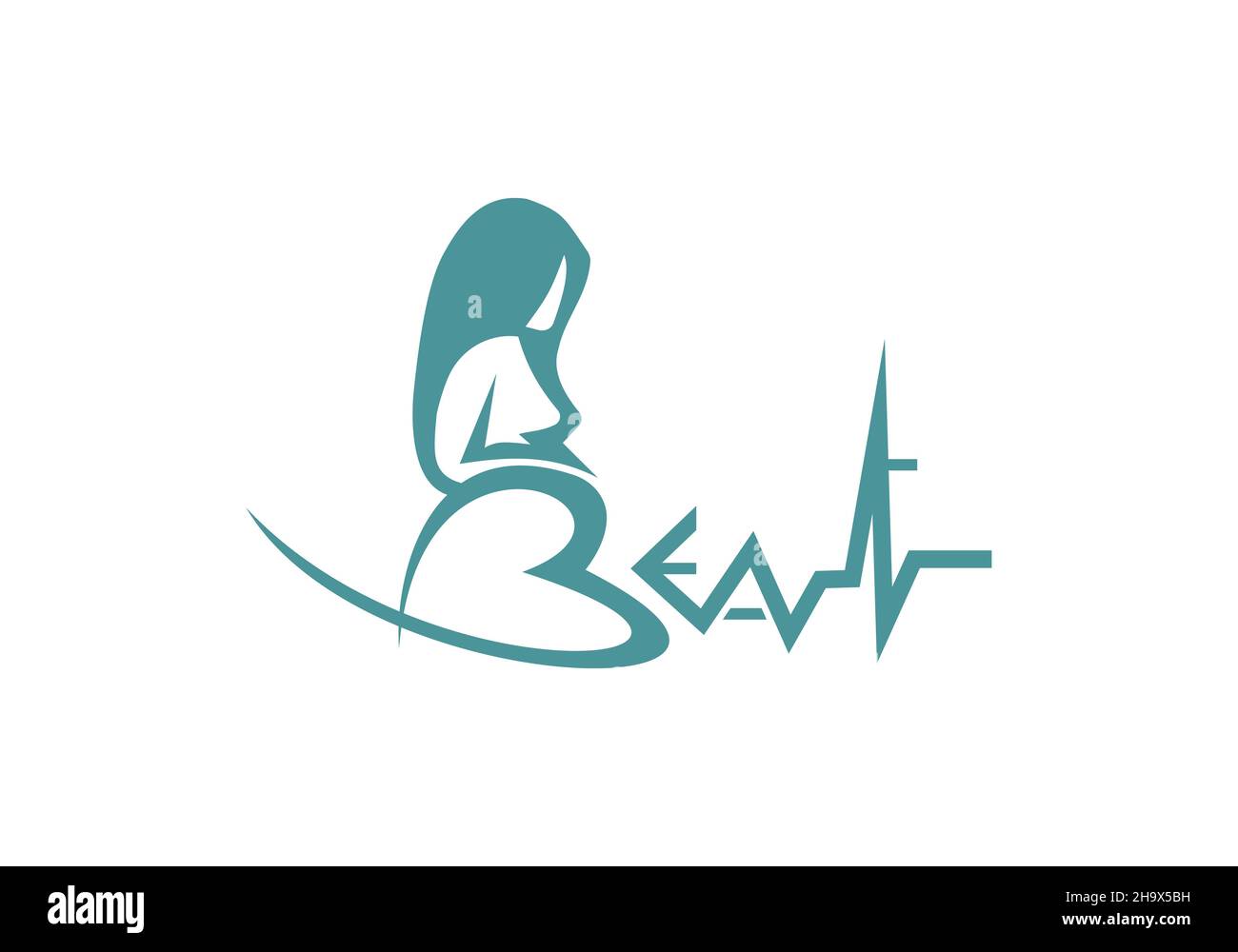 Logo Noir et blanc de la femme enceinte Illustration de Vecteur