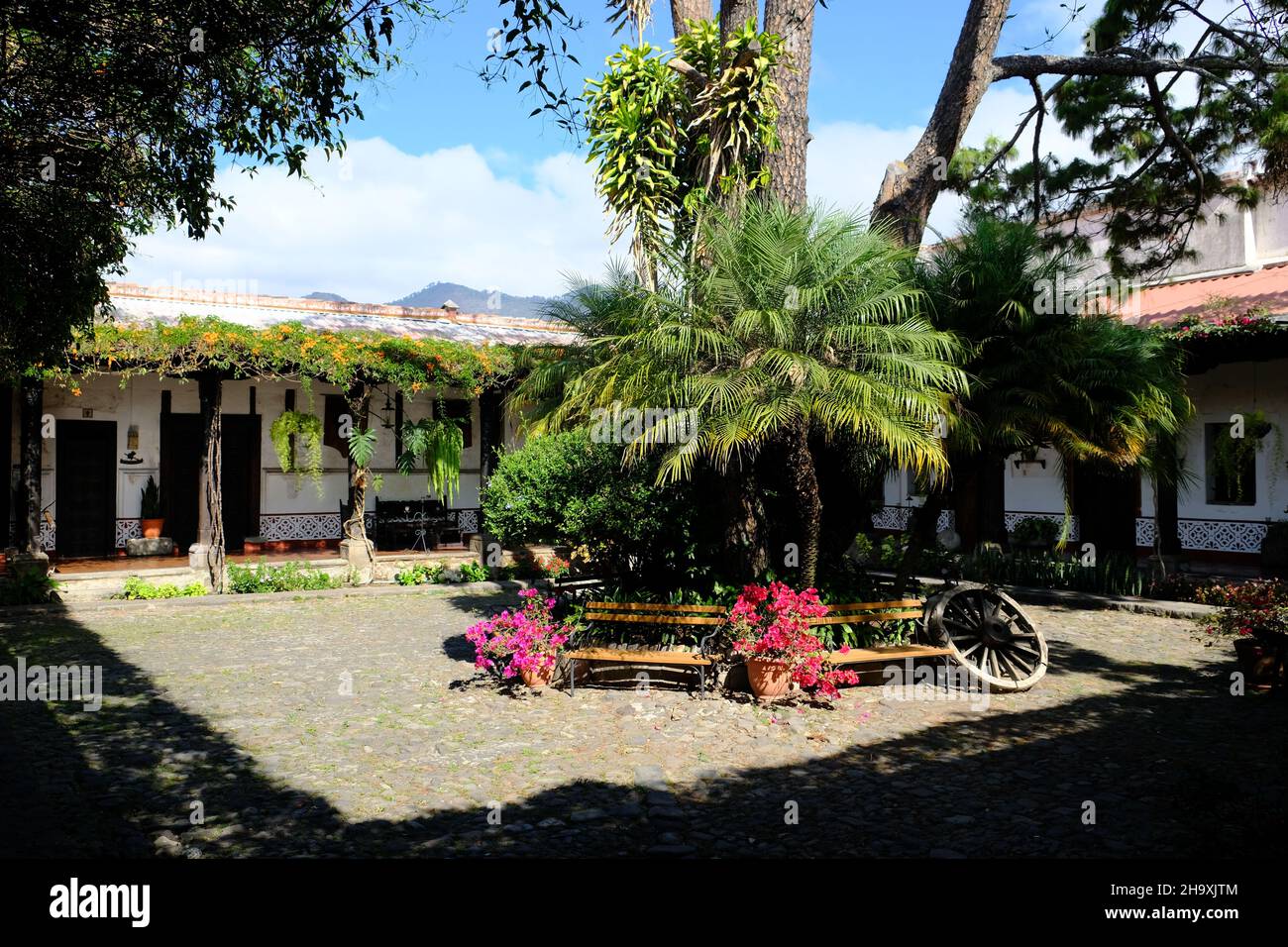Guatemala Antigua Guatemala - Cour de la maison Banque D'Images