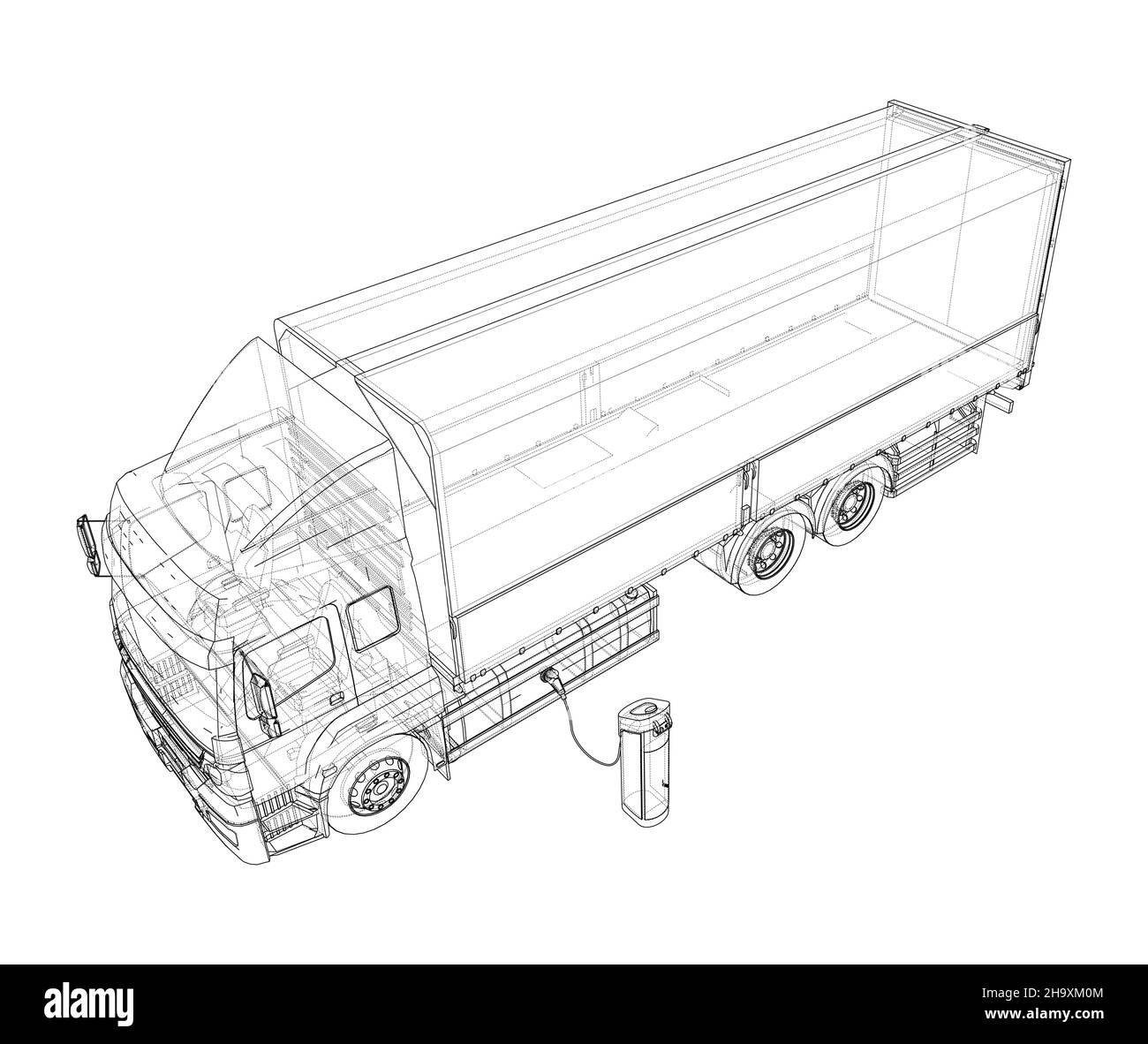 Chariot électrique et station de charge Banque D'Images