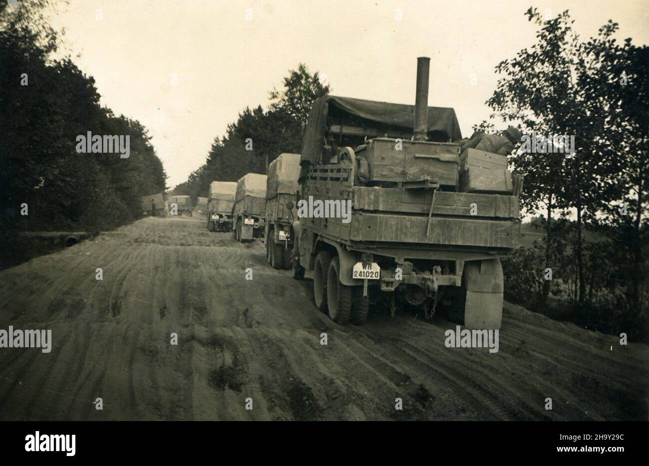 Deuxième Guerre mondiale WW2 des soldats allemands envahissent la Pologne - Opatowiec dans le comté de Kazimierza, Pologne 09/15/1939 Banque D'Images