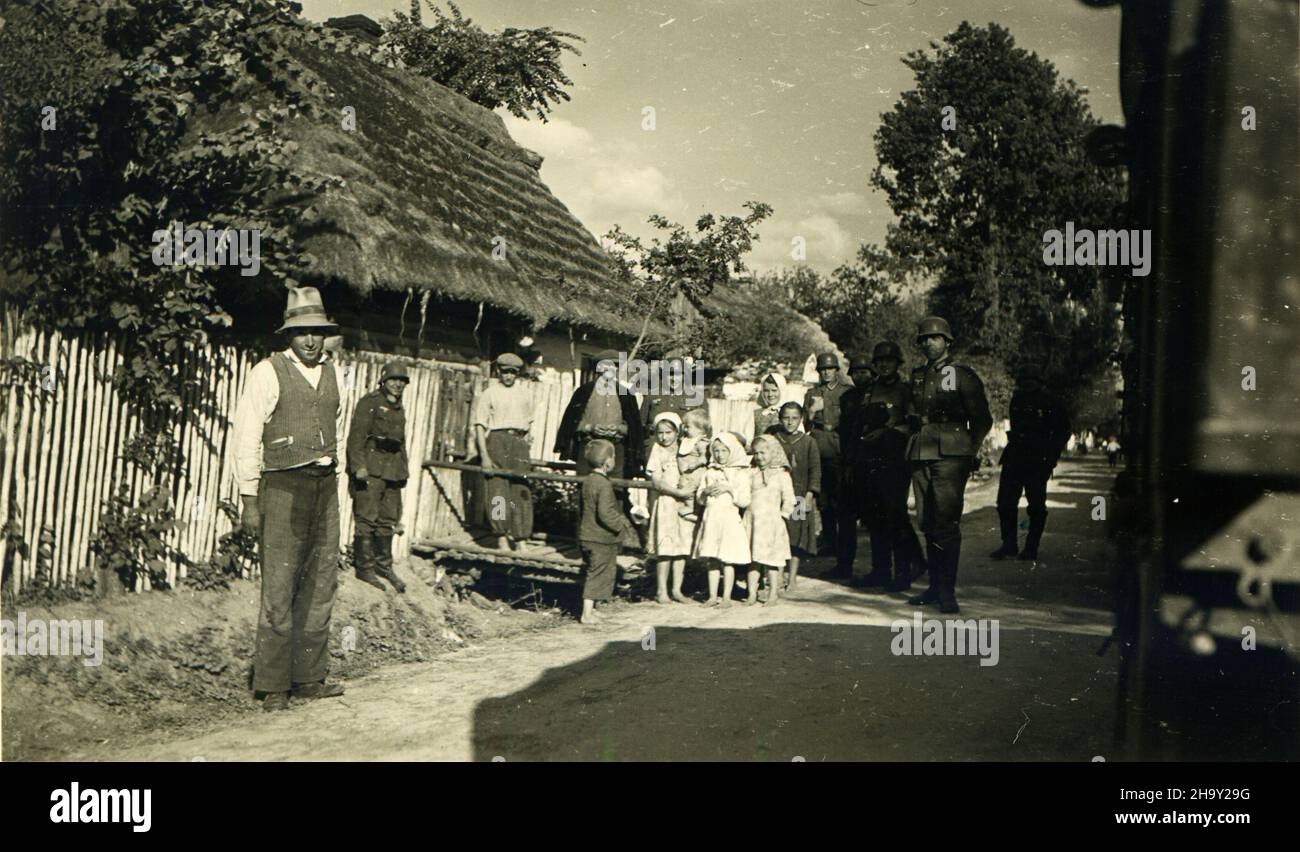 Deuxième Guerre mondiale WW2 des soldats allemands envahissent la Pologne - Niwiska, Pologne 09/16/1939 Banque D'Images