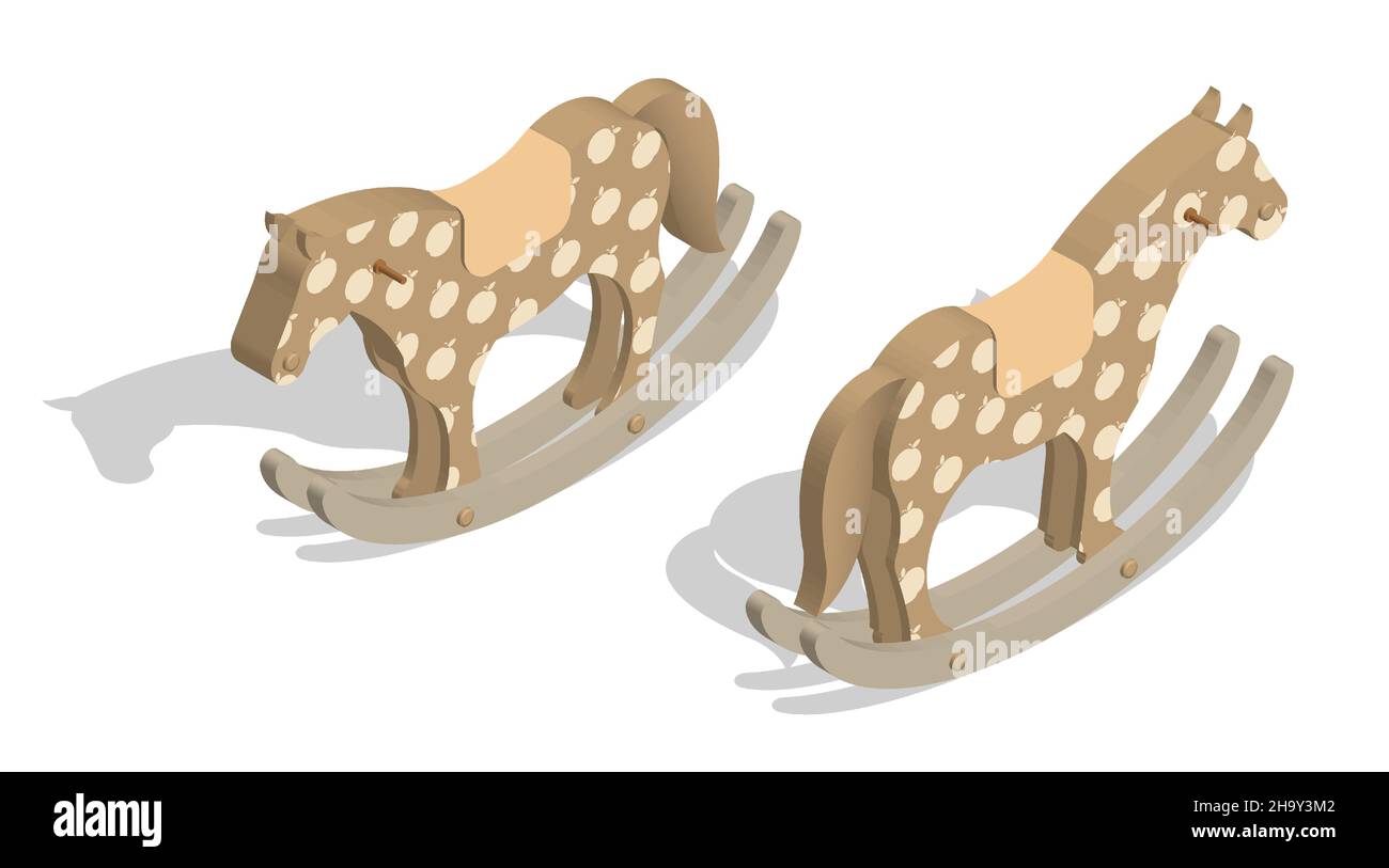 Cheval à Bascule Miniature Blanc 1:12 - Accessoire Maison De Poupées Melody Jane | Décoration Chambre Nursery