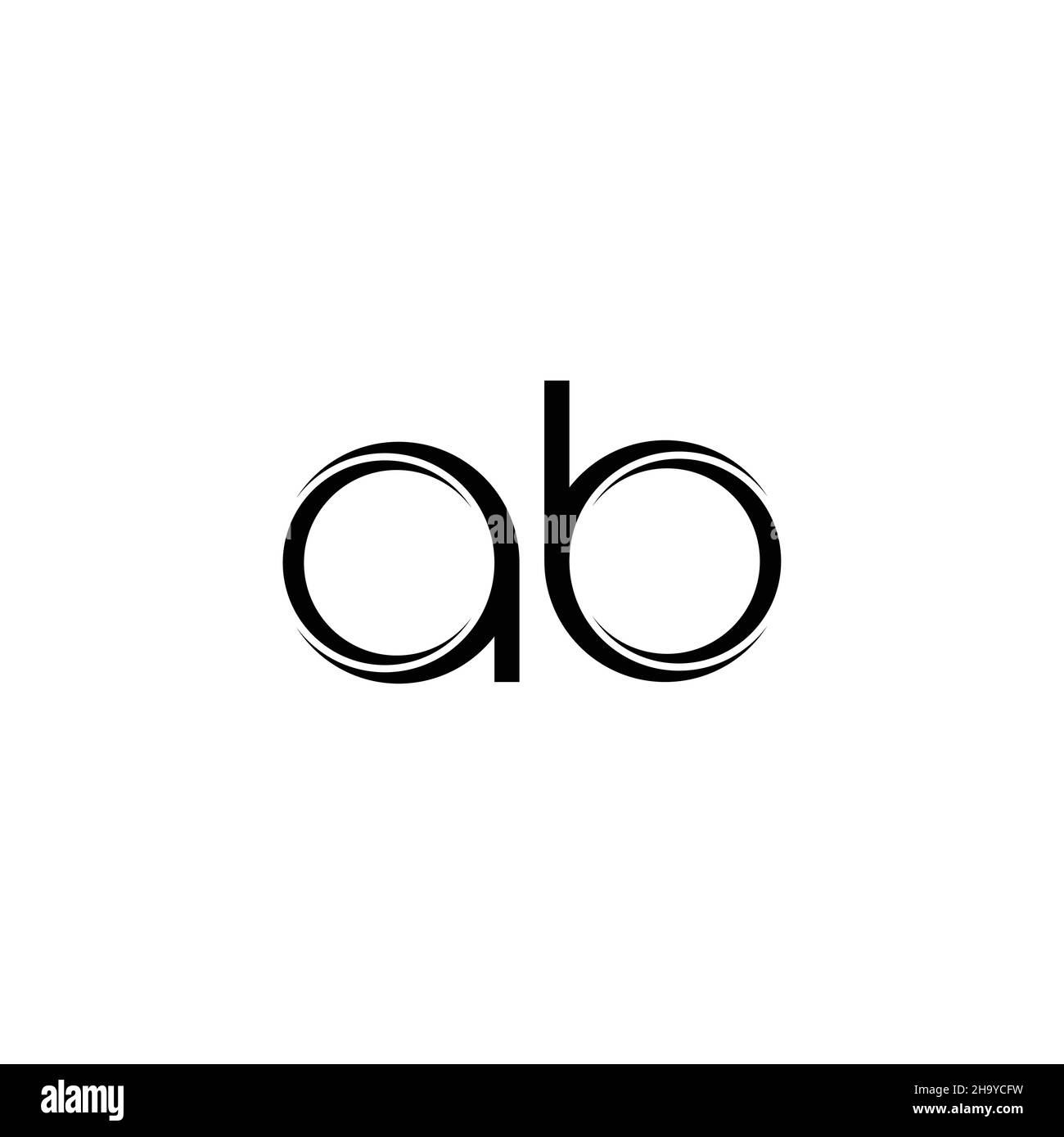 AB logo monogramme avec modèle de conception moderne à bords arrondis isolé sur fond blanc Illustration de Vecteur