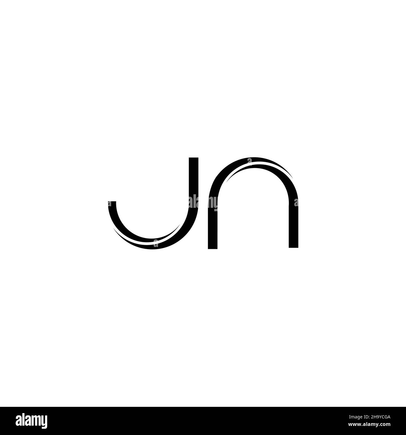 MONOGRAMME JN logo avec gabarit de conception moderne arrondi en tranches isolé sur fond blanc Illustration de Vecteur
