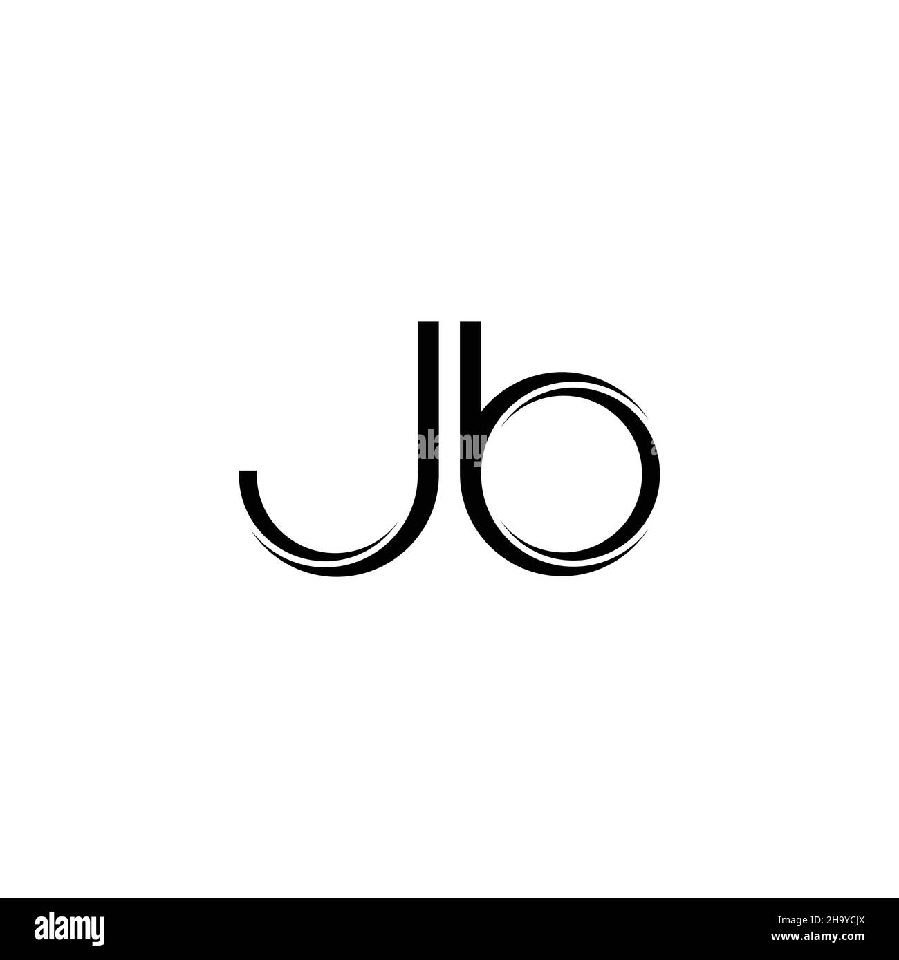 JB logo monogramme avec un modèle de conception moderne arrondi en tranches isolé sur fond blanc Illustration de Vecteur