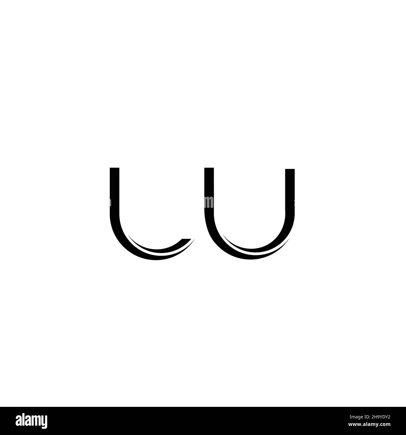 Lu logo monogramme avec tranche arrondie modèle de conception moderne isolé sur fond blanc Illustration de Vecteur