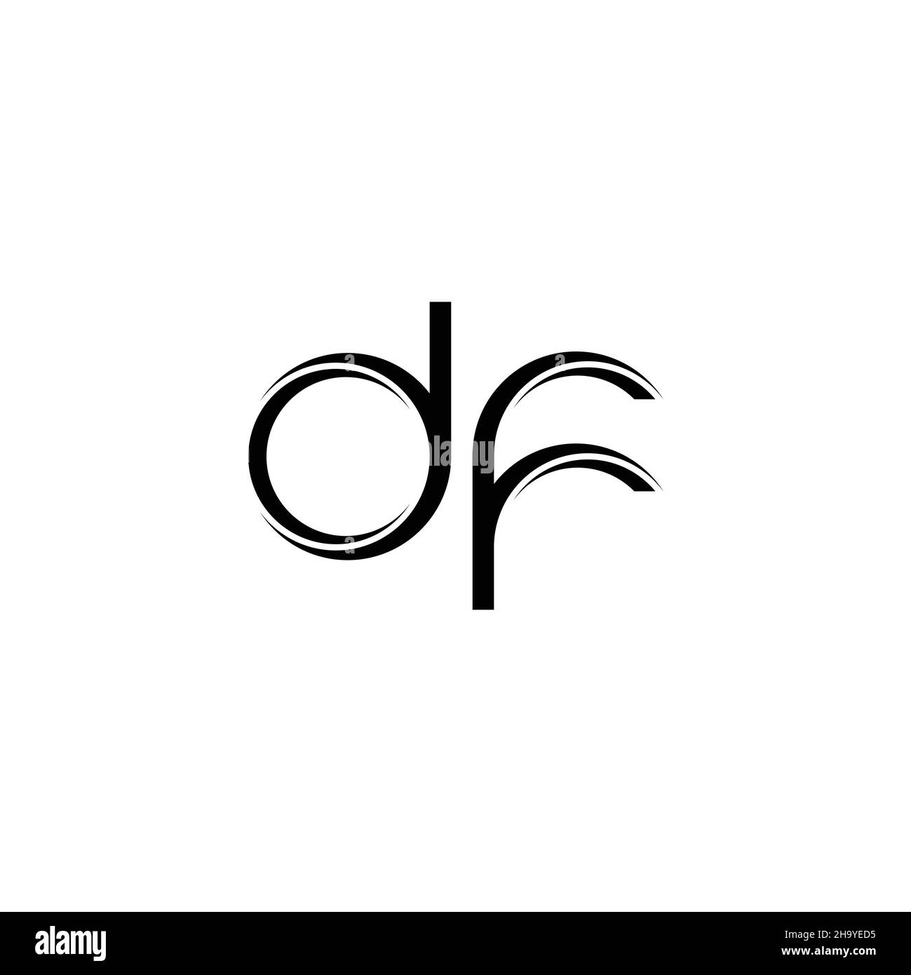 Monogramme DF logo avec gabarit de conception moderne arrondi en tranches isolé sur fond blanc Illustration de Vecteur