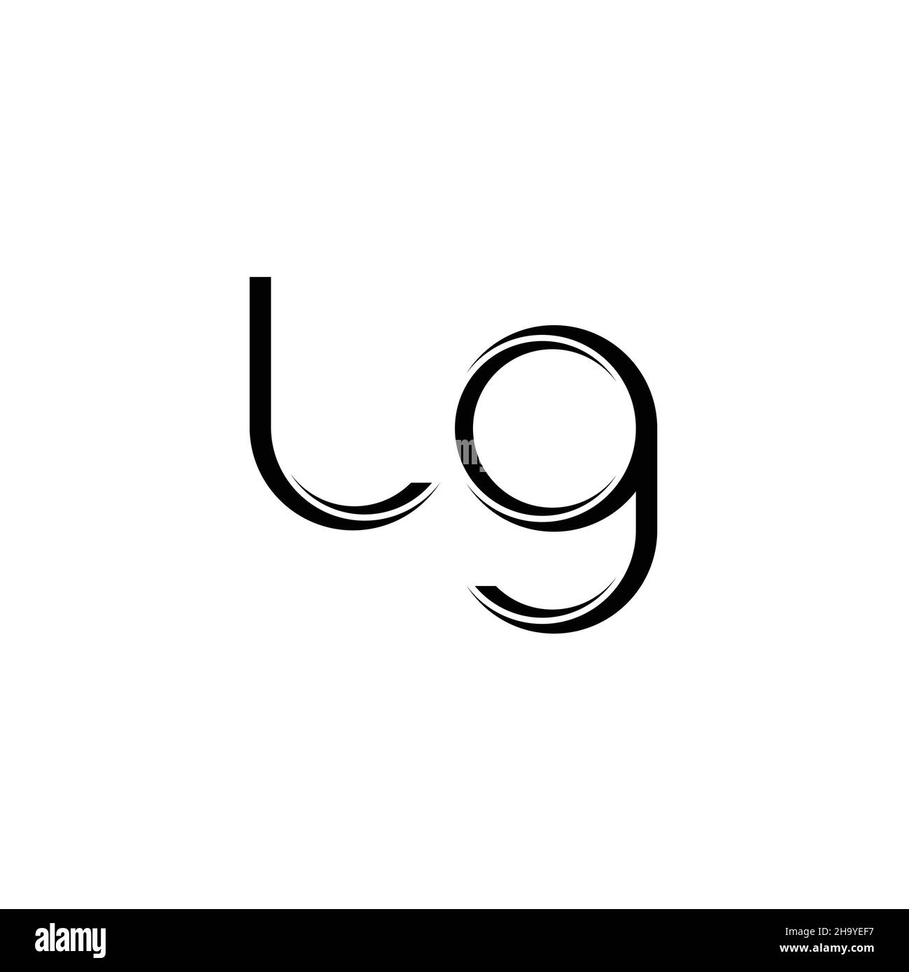 Logo LG monogramme avec modèle de conception moderne arrondi en tranches isolé sur fond blanc Illustration de Vecteur