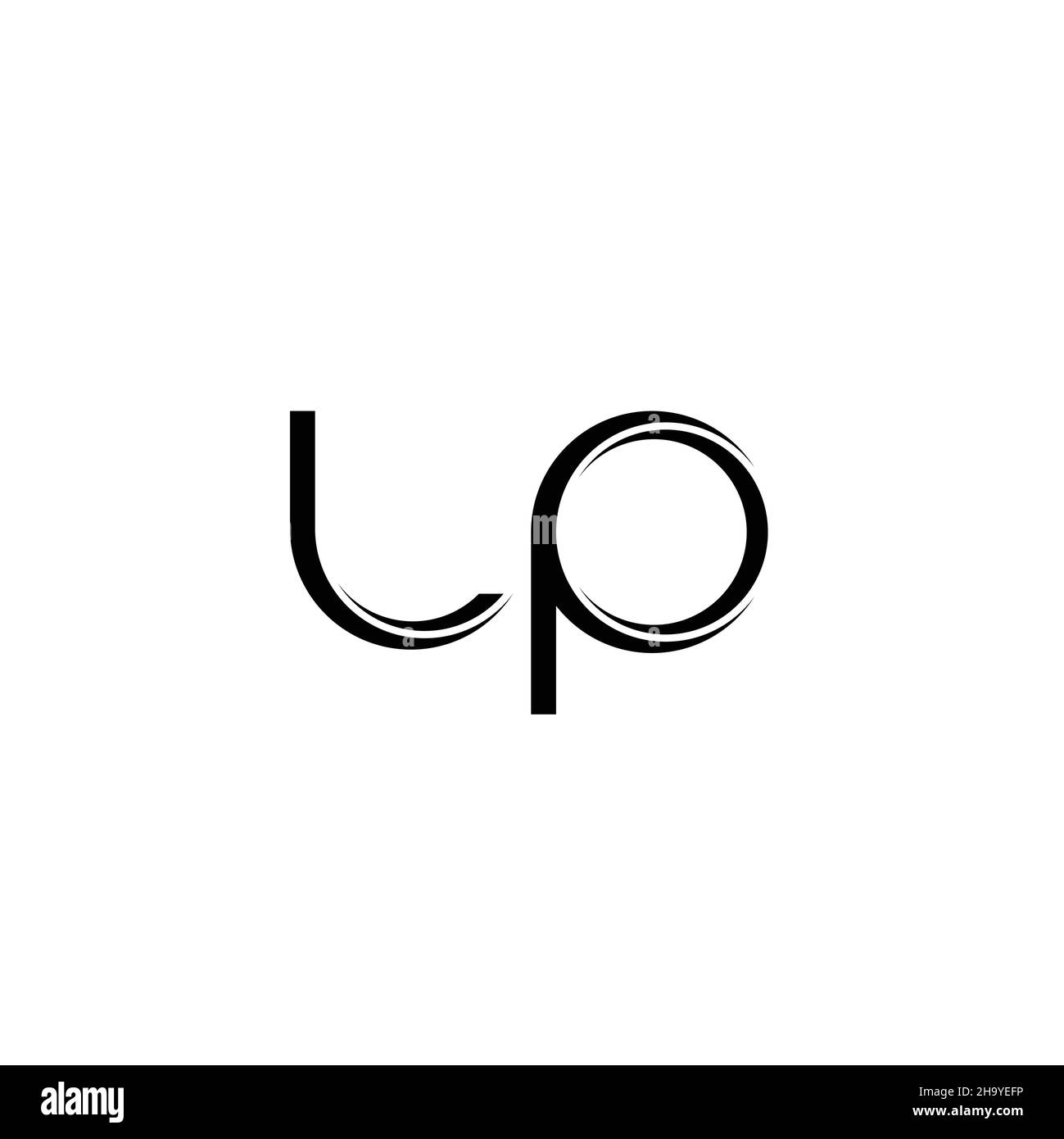 Monogramme LP logo avec modèle de conception moderne à coin arrondi isolé sur fond blanc Illustration de Vecteur