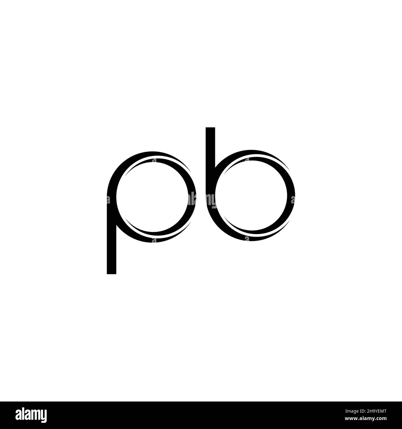 Monogramme PB logo avec gabarit de conception moderne arrondi en tranches isolé sur fond blanc Illustration de Vecteur