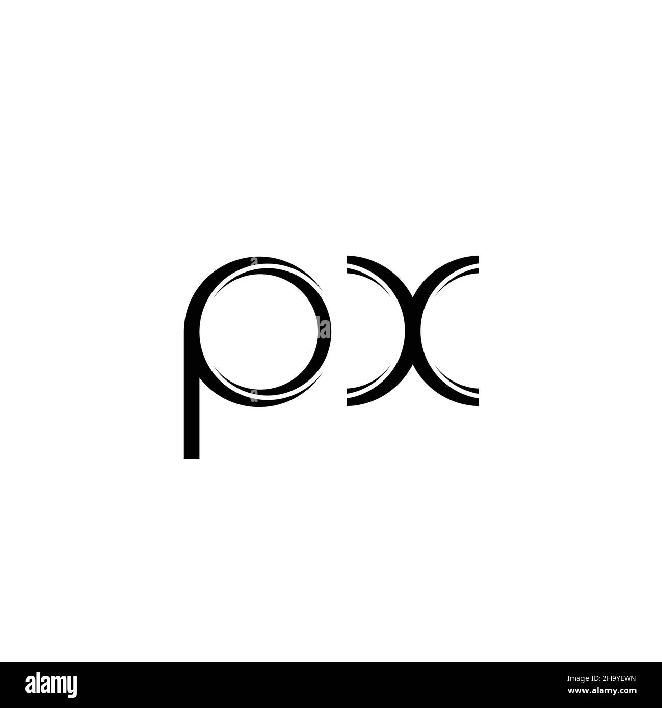 Monogramme PX logo avec modèle de conception moderne arrondi en tranches isolé sur fond blanc Illustration de Vecteur