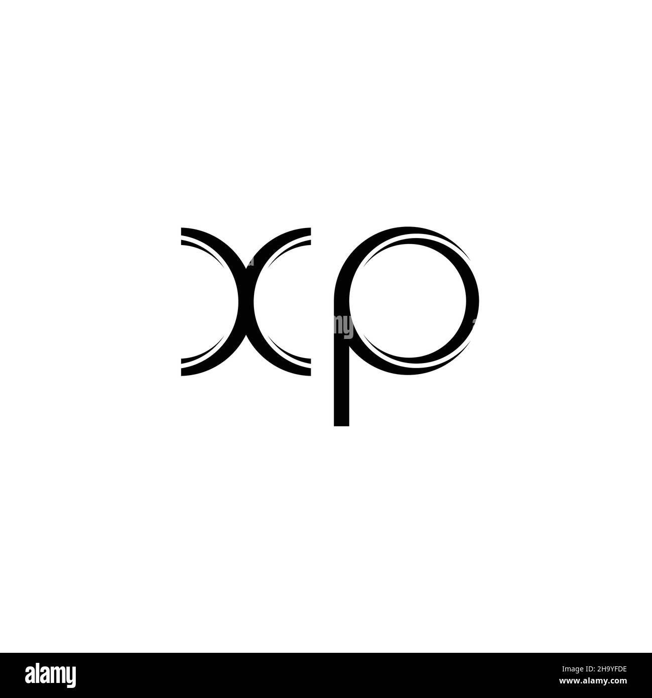 XP logo monogramme avec tranche arrondie modèle de design moderne isolé sur fond blanc Illustration de Vecteur