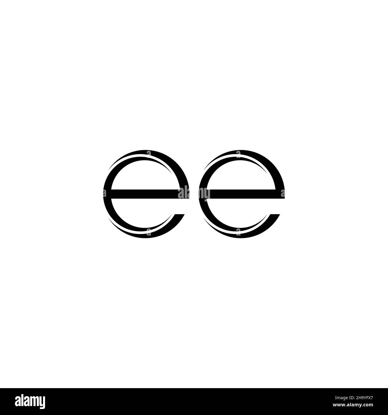 Logo EE monogramme avec modèle de design moderne à bords arrondis et isolé sur fond blanc Illustration de Vecteur