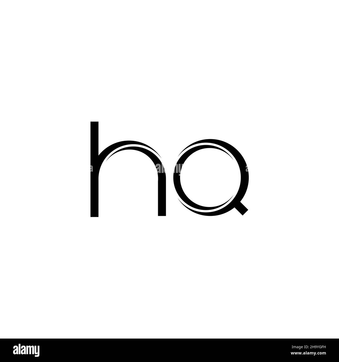 Monogramme logo HQ avec modèle de conception moderne à bords arrondis, isolé sur fond blanc Illustration de Vecteur