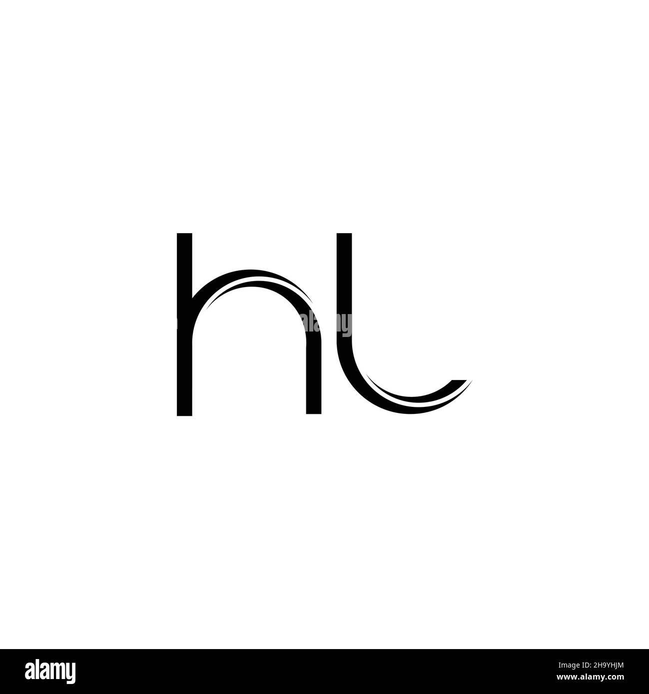 HL logo monogramme avec un modèle de design moderne arrondi en tranches isolé sur fond blanc Illustration de Vecteur