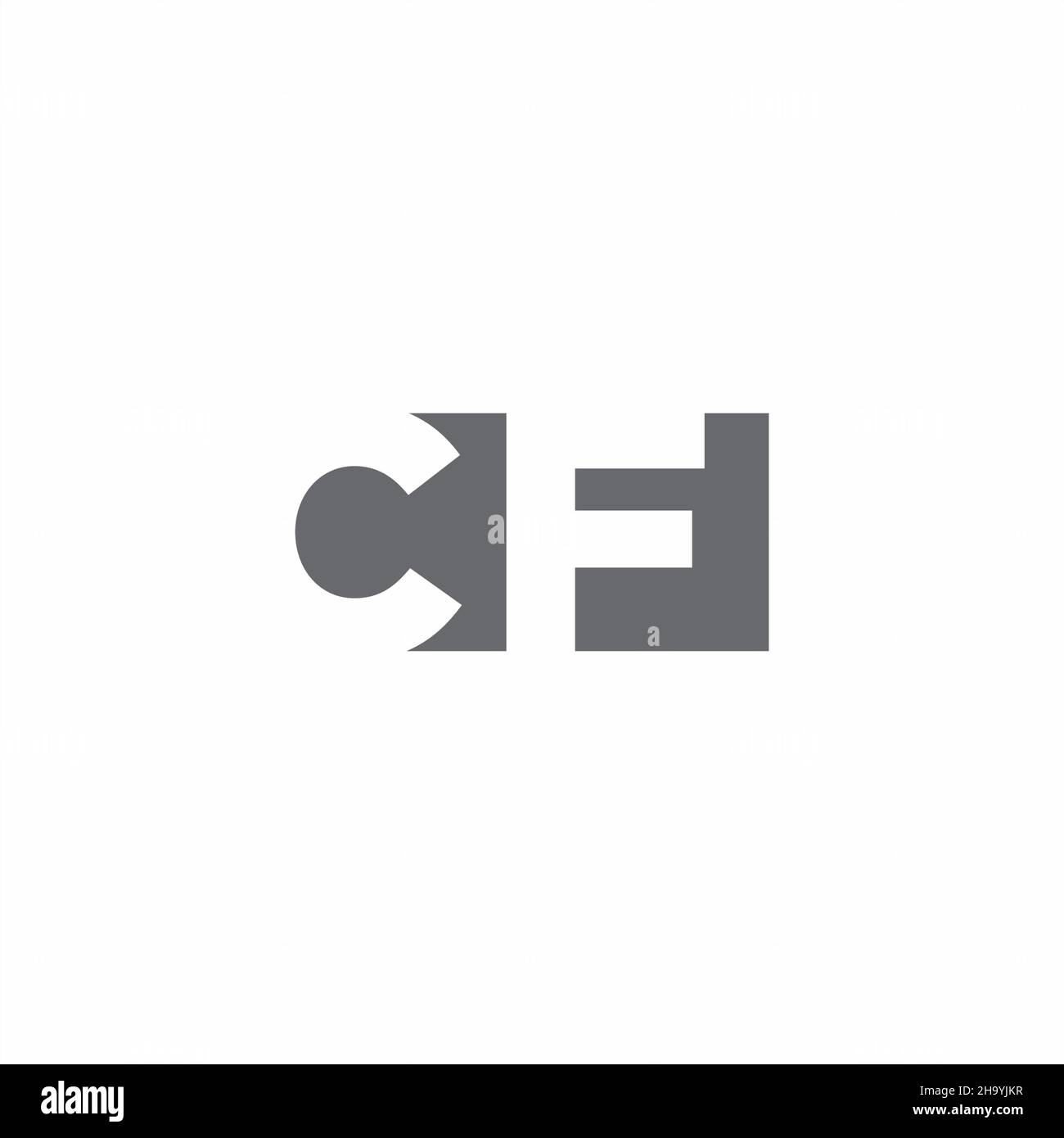Monogramme CF avec modèle de style espace négatif isolé sur fond blanc Illustration de Vecteur