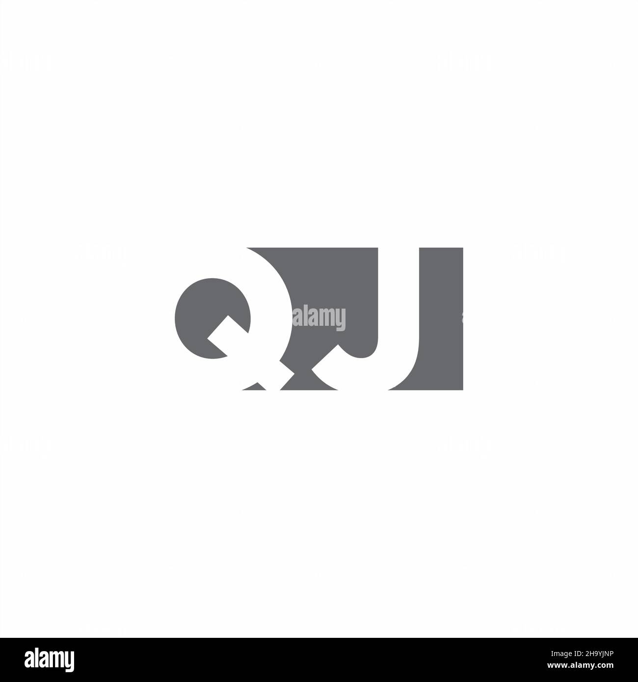 Monogramme QJ logo avec modèle de conception de style d'espace négatif isolé sur fond blanc Illustration de Vecteur